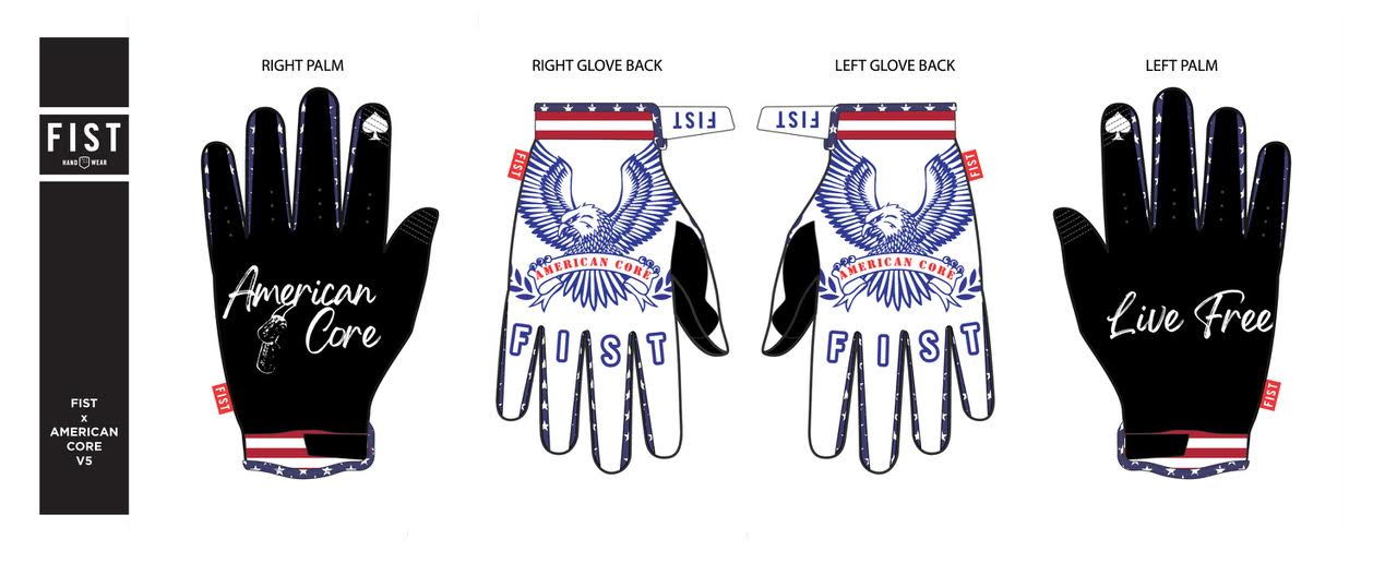 Red White & Blue American Core gloves